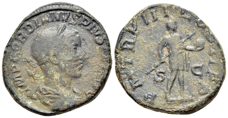 Gordian III (238-244). Æ Sestertius (30mm, 16.78g). Rome. Laureate, draped and c...