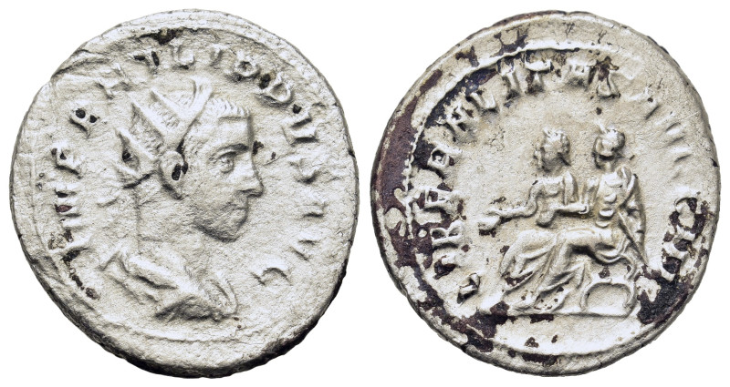 Philippus II (247-249). AR Antoninianus (23,6mm, 4.5g). Rome, AD 247-249. Radiat...