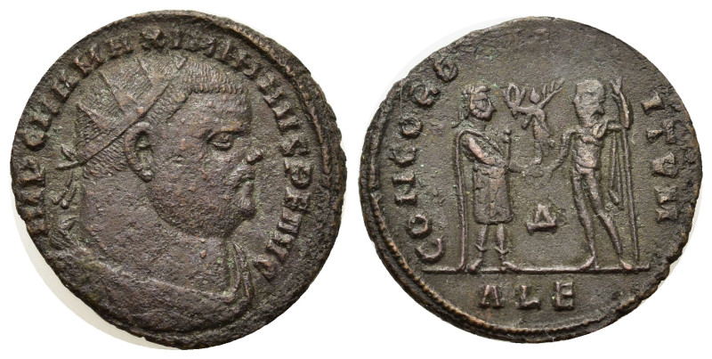 Galerius (305-311). Æ Radiate (20,7mm, 2.6g). Alexandria, AD 305-306. Radiate, d...