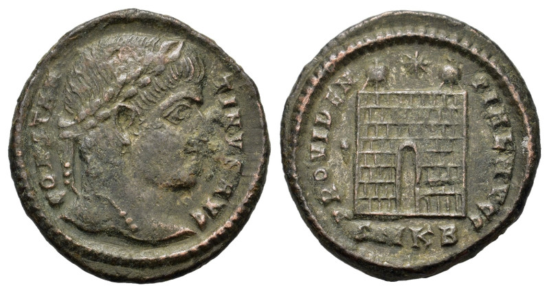 Constantine I (307/10-337). Æ Follis (18mm, 2.8g). Cyzicus, AD 324-325. Laureate...