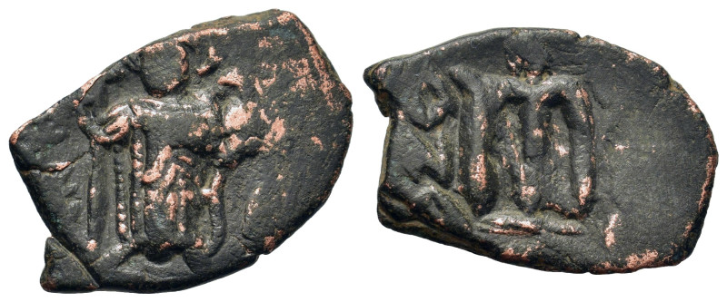 Constans II (641-668). Æ 40 Nummi (16mm, 3.2g). Constantinople. Constans II stan...