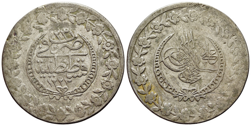 Ottoman/Turkey. AR 5 Kurush (39mm, 13.96g, 12h). Mahmud II Constantinople AH 122...