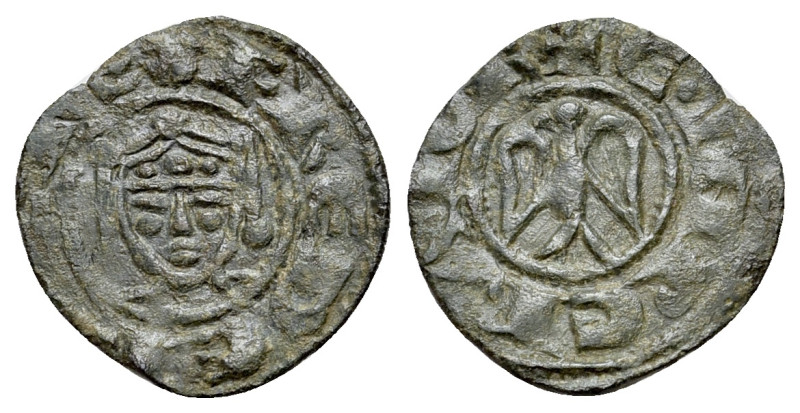 Italy, Sicily, Messina. Enrico VI with Federico II di Svevia 1196. Denaro (14mm,...