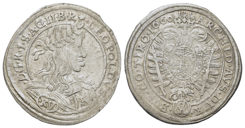 Germany. Leopold I (1657-1705). AR 15 Kreuzer 1660 (29,3mm, 6g).