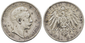 Germany. Prussia. Wilhelm II (1888-1918). AR 2 Mark 1893 (28mm, 11g). KM 522.