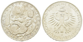 Germany. 150th Anniversary of the birth of Max von Pettenkofer. 5 Mark 1968 D (29mm, 11.2g). KM 123.