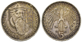 Germany. 375th Anniversary of the death of Gerhard Mercato. 5 Mark 1969 F (29mm,11.3g). Stuttgart. KM 126.