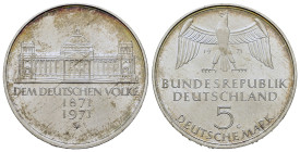 Germany. 100th Anniversary of the Foundation of the Unitary German State. 5 Mark 1971. KM 128.