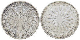 Germany. 20th Summer Olympic Game, Munich 1972. 10 Mark 1972 G (32,4mm, 15.2g). KM 134.