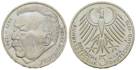 Germany. 50th Anniversary of the Death of Friedrich Ebert. 5 Mark 1975 (29mm, 11.1g). KM 141.