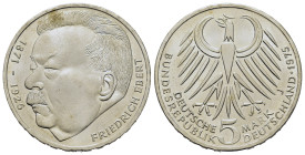 Germany. 100th Anniversary of the birth of Albert Schweitzer. 5 Mark 1975 J (29mm, 11.1g). KM 143.