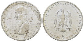 Germany. 200th Anniversary of the Birth of Heinrich von Kleist. 5 Mark 1977 G (29mm, 11.1g). Karlsruhe Mint. KM 146.