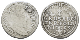 Lithuania. Polish-Lithuanian Commonwealth. Sigismun III Vasa (1587-1632). AR 3 Grosz 1595 (20,3mm, 1.8g). Kraków/Olkusz mint. cf. Iger O.95 for this r...