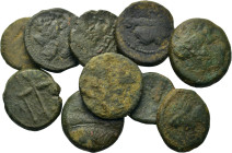 Lot of 10 Greek Æ coins, to be catalog. Lot sold as is, no return.