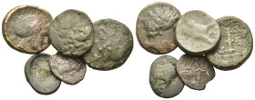 Lot of 5 Greek Æ coins, to be catalog. Lot sold as is, no return.