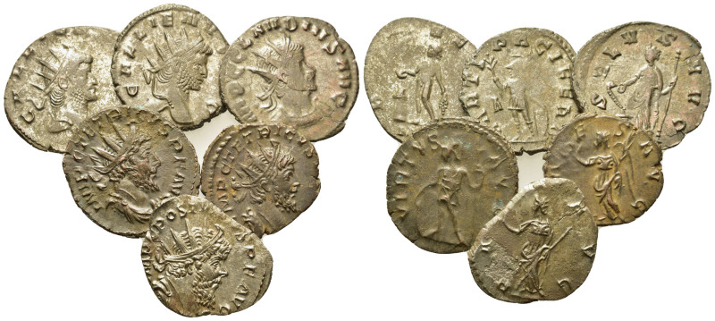 Lot of 6 Roman Imperial BI coins, to be catalog. Lot sold as is, no return.