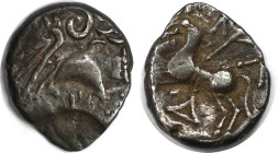 Keltische Münzen. GALLIA. Aedui. Quinar ca. 2./1. Jhdt. v. Chr. Kaletedou-Typ. Silber. 1,86 g. 14 mm. Castelin S.73 № 6825f. Sehr schön
