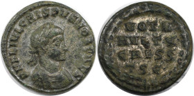 Römische Münzen, MÜNZEN DER RÖMISCHEN KAISERZEIT. Crispus (317-326 n. Chr). Follis 318-319 n. Chr., Thessalonica. (3,27 g. 18 mm) Vs.: DN FL IVL CRISP...