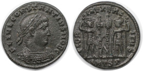 Römische Münzen, MÜNZEN DER RÖMISCHEN KAISERZEIT. Constantius II. (337-361 n. Chr). Follis 330-336 n. Chr., Thessalonica. (2.53 g. 18 mm) Vs.: FL IVL ...