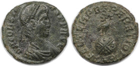 Römische Münzen, MÜNZEN DER RÖMISCHEN KAISERZEIT. Constans I. (337-350 n. Chr). Follis 348-350 n. Chr., Arles. (2.52 g. 17 mm) Vs.: DN CONSTANS PF AVG...