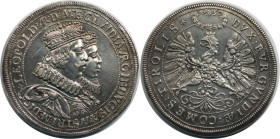 RDR – Habsburg – Österreich, RÖMISCH-DEUTSCHES REICH. Eh. Leopold und Claudia von Medici. Doppeltaler ND. Hall. Silber. 56,40 g. MzA. 106, M/T 463. Se...