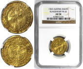 RDR – Habsburg – Österreich, RÖMISCH-DEUTSCHES REICH. Ferdinand I. Dukat 1563, Klagenfurt. Gold. Fb. 42. NGC AU 58