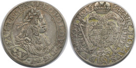 RDR – Habsburg – Österreich, RÖMISCH-DEUTSCHES REICH. Leopold I. (1657-1705). XV Kreuzer 1664, Wien. Vorzüglich