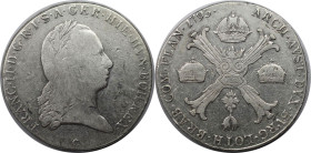 RDR – Habsburg – Österreich, RÖMISCH-DEUTSCHES REICH. Haus Habsburg. Franz II./I. (1792-1835). Kronentaler 1795 C, Prag. Silber. Sehr schön+
