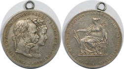 RDR – Habsburg – Österreich, KAISERREICH ÖSTERREICH. Franz Josef I. (1848-1916). Doppelgulden 1879. Zur Silberhochzeit mit Elisabeth (Sissi). Silber. ...