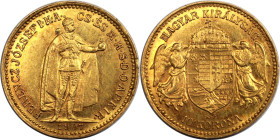 RDR – Habsburg – Österreich, KAISERREICH ÖSTERREICH. Österreich-Ungarn. Franz Joseph I. (1848-1916). 10 Korona 1907. Gold. KM 485. Vorzüglich