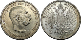 RDR – Habsburg – Österreich, KAISERREICH ÖSTERREICH. Österreich-Ungarn. Franz Joseph I. (1848-1916). 2 Kronen 1912. Silber. Jaeger 408. Fast Stempelgl...
