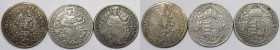 RDR – Habsburg – Österreich, Lots und Sammlungen. Taler 1624, Taler 1768, Taler 1769. Lot von 3 Silbermünzen. Sehr schön. Henkelspur
