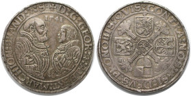 Altdeutsche Münzen und Medaillen, BRANDENBURG IN FRANKEN. Georg und Albrecht (1527-1543). Taler 1541, Schwabach. Silber. Sehr schön-vorzüglich