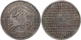 Altdeutsche Münzen und Medaillen, BRANDENBURG IN PREUSSEN. Reichstaler 1675, Berlin, auf den Sieg der Brandenburger bei Fehrbellin am 18. Juni. Vs.: D...