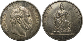 Altdeutsche Münzen und Medaillen, BRANDENBURG IN PREUSSEN. Wilhelm I. (1861-1888). Siegestaler 1871 A. Sieg über Frankreich. Silber. AKS 118. Fast Ste...