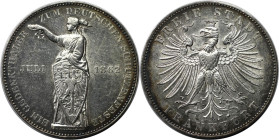 Altdeutsche Münzen und Medaillen, FRANKFURT - STADT. Schützenfest. Taler 1862. Silber. AKS 44. Vorzüglich+