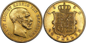 Altdeutsche Münzen und Medaillen, HANNOVER. Ernst August. 2 1/2 Taler 1850 B. Gold. 3,34 g, 17 mm. KM 215, Friedberg 1178, Numista 31267. Vorzüglich+ ...