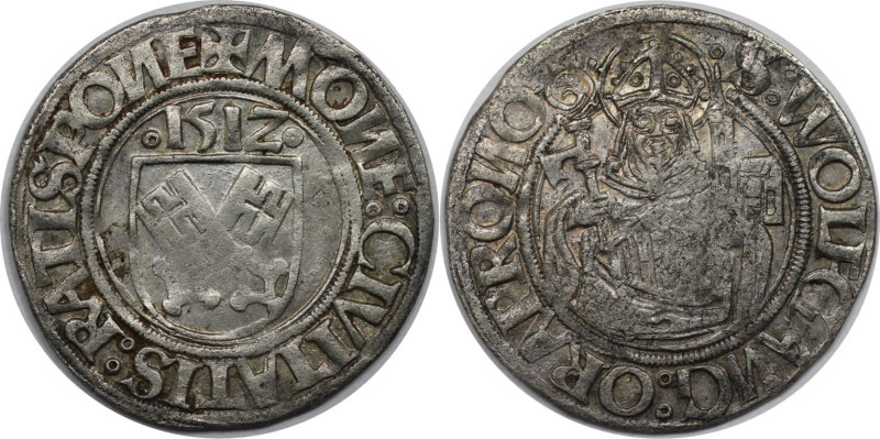 Altdeutsche Münzen und Medaillen, REGENSBURG, STADT. 1/2 Batzen 1512. Schulten 2...