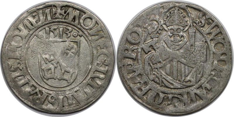 Altdeutsche Münzen und Medaillen, REGENSBURG, STADT. 1/2 Batzen 1513. Schulten 2...