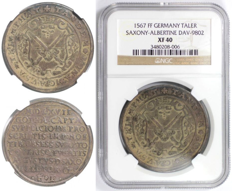Altdeutsche Münzen und Medaillen, SACHSEN - ALBERTINE. August (1553-1586). Taler...