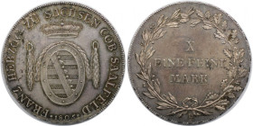 Altdeutsche Münzen und Medaillen, SACHSEN - COBURG - SAALFELD. Franz Friedrich Anton (1800-1806). Konv.-Taler 1805 L. Dav. 831. Vorzüglich-stempelglan...