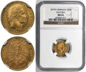 Deutsche Münzen und Medaillen ab 1871, REICHSGOLDMÜNZEN, Bayern. Ludwig II. (1864-1886). 5 Mark 1877 D. Gold. KM 904. NGC MS 63