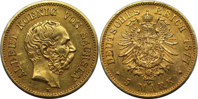 Deutsche Münzen und Medaillen ab 1871, REICHSGOLDMÜNZEN, Sachsen. Albert (1873-1...