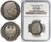 Deutsche Münzen und Medaillen ab 1871, 3. REICH 1933-1945. Paul von Hindenburg. 5 Reichsmark 1935 A. Silber. Jaeger 360. NGC PF 64 Cameo