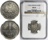 Deutsche Münzen und Medaillen ab 1945, BUNDESREPUBLIK DEUTSCHLAND. 1 Mark 1955 G. Kupfer-Nickel. Jaeger 385. NGC MS 66