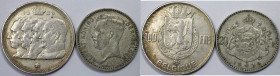 Europäische Münzen und Medaillen, Belgien / Belgium, Lots und Sammlungen. 20 Francs 1934 (KM 104.1), 100 Francs 1948 (KM 138.2), Lot von 2 Münzen, Sil...