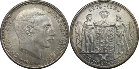 Europäische Münzen und Medaillen, Dänemark / Denmark. Christian X. (1912-1947). Auf den 60. Geburtstag des Königs. 2 Kroner 1930. 15,0 g. 0.800 Silber...