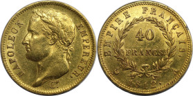 Europäische Münzen und Medaillen, Frankreich / France. Napoleon I. (1804-1814). 40 Francs 1812, Paris. Gold. Gad. 1084, Fr. 505. Fast Vorzüglich. Kl.K...