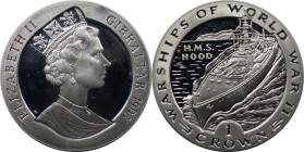 Europäische Münzen und Medaillen, Gibraltar. "H.M.S. Hood". 1 Crown 1993. 28,28 g. 0.925 Silber. 0.84 OZ. KM 118a. Polierte Platte