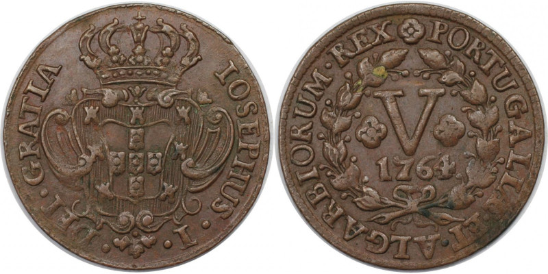 Europäische Münzen und Medaillen, Portugal. José I. 5 Reis 1764. Kupfer. KM 242....